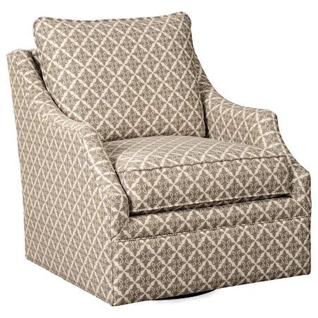 Transitional Swivel Chair with Scoop Arms